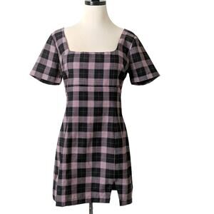 Lulus Extra Credit Plaid Dark Academia Mini Dress
